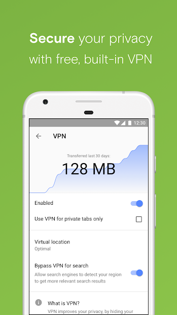 Opera con VPN gratis 1