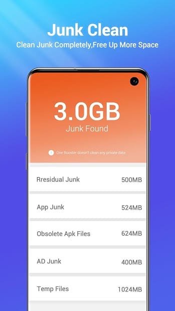One booster программа для очистки телефона